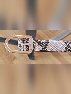 DÉHANCHE Python Print Leather Belt Made in Italy Size XS